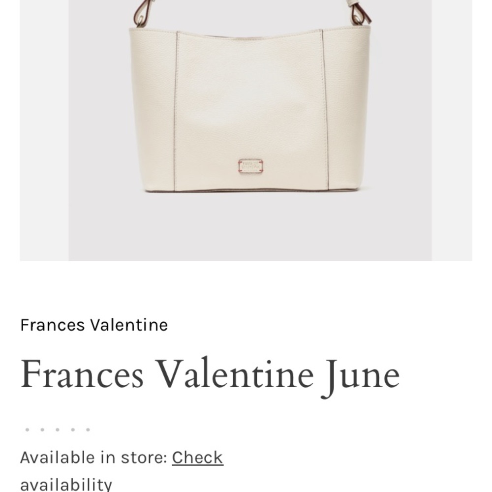 Frances Valentine Cream Hobo Bag with Structured Shape and Detachable Strap